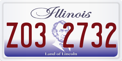 IL license plate Z032732