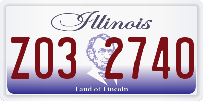 IL license plate Z032740
