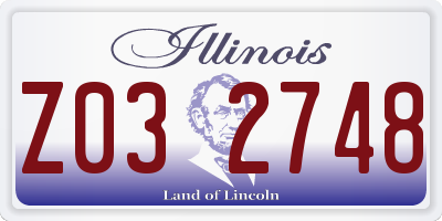 IL license plate Z032748