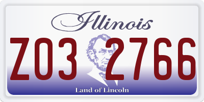 IL license plate Z032766