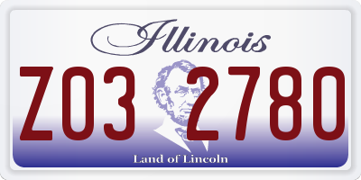 IL license plate Z032780
