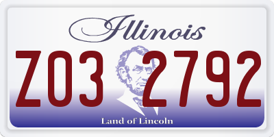 IL license plate Z032792
