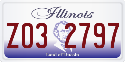 IL license plate Z032797