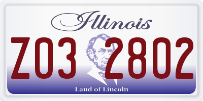IL license plate Z032802