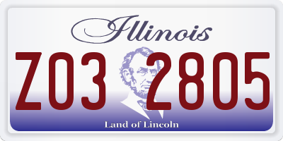 IL license plate Z032805