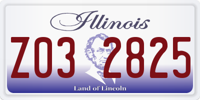 IL license plate Z032825