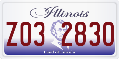 IL license plate Z032830