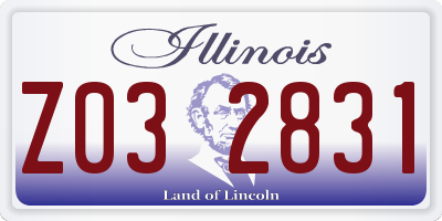 IL license plate Z032831
