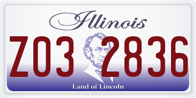 IL license plate Z032836