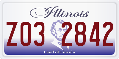 IL license plate Z032842