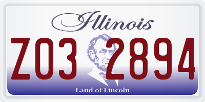 IL license plate Z032894