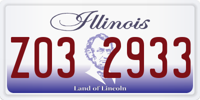 IL license plate Z032933