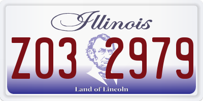 IL license plate Z032979