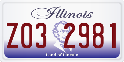 IL license plate Z032981