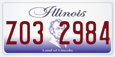 IL license plate Z032984