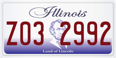 IL license plate Z032992