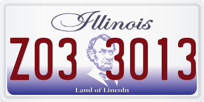 IL license plate Z033013