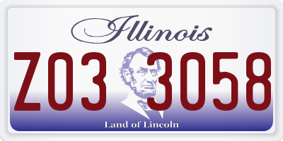 IL license plate Z033058
