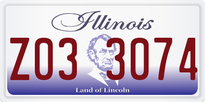 IL license plate Z033074
