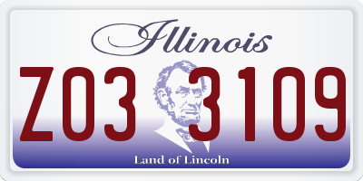 IL license plate Z033109