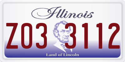 IL license plate Z033112