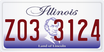 IL license plate Z033124