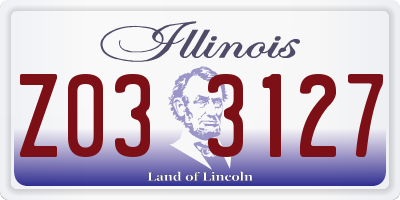 IL license plate Z033127