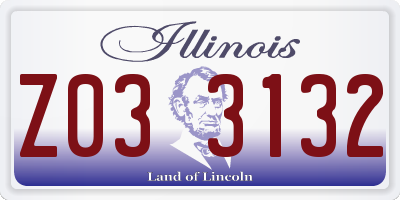 IL license plate Z033132