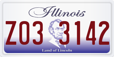 IL license plate Z033142