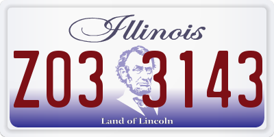 IL license plate Z033143