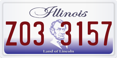 IL license plate Z033157