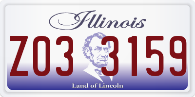 IL license plate Z033159