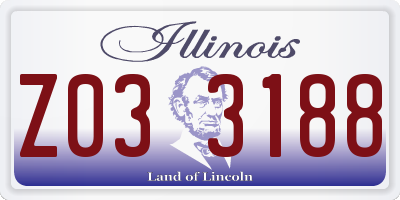 IL license plate Z033188