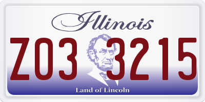IL license plate Z033215