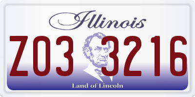 IL license plate Z033216