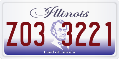 IL license plate Z033221