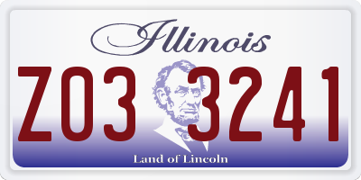 IL license plate Z033241