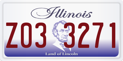 IL license plate Z033271