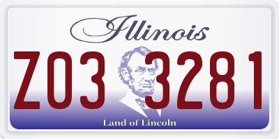 IL license plate Z033281