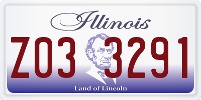 IL license plate Z033291