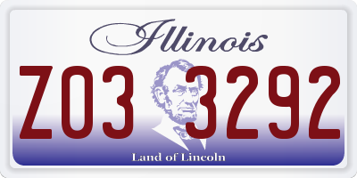 IL license plate Z033292