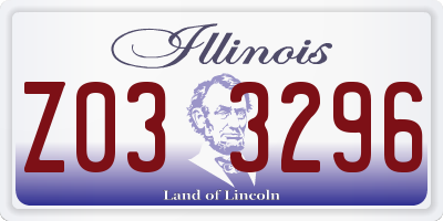 IL license plate Z033296