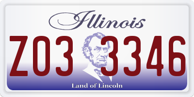 IL license plate Z033346