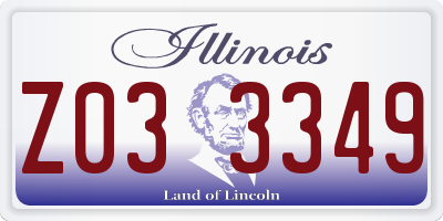 IL license plate Z033349