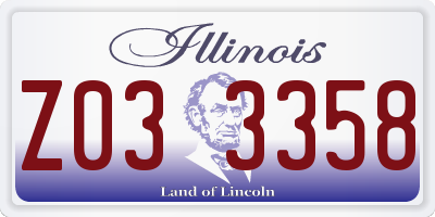 IL license plate Z033358