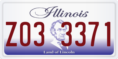 IL license plate Z033371