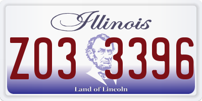 IL license plate Z033396