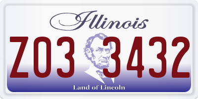 IL license plate Z033432