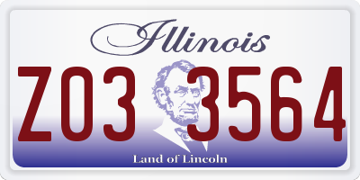 IL license plate Z033564