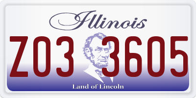 IL license plate Z033605